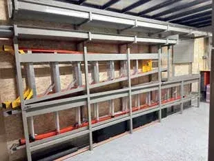 Wildcat ladder racking installed in a shop